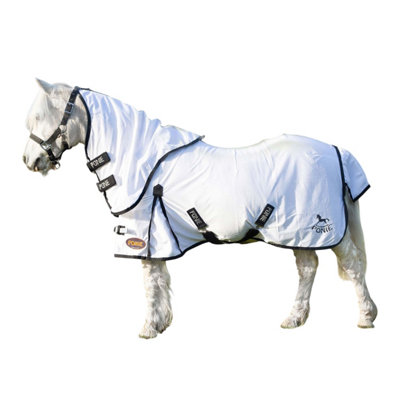 Gallop Ponie Dual Combo Neck, achable Neck 5-Point Horse Fly Rug White ...