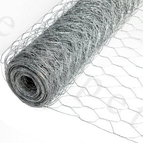 Galvanised Chicken Wire/Mesh Fencing Netting for Rabbit Fence Garden 50mm x 90cm x 25m (22g)