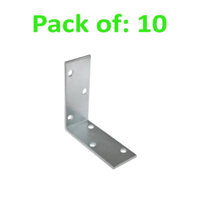 Galvanised Corner Brace 90 Degree Angle Bracket Joist Timber Mending Plates Thickness 2mm 60x60 Width 25mm Pack of: 10