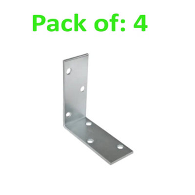 Galvanised Corner Brace 90 Degree Angle Bracket Joist Timber Mending Plates Thickness 2mm 60x60 Width 25mm Pack of: 4