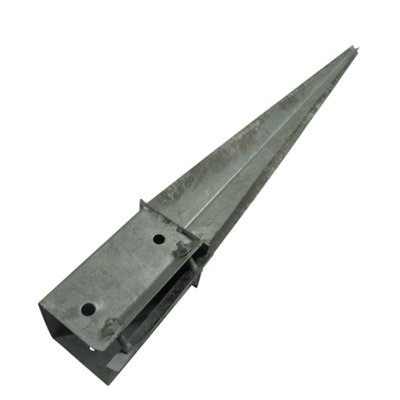 Galvanised Fence Post Spike Support 100MM Bolt Grip X2 (Fencing Base Shoe Foot)