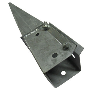 Galvanised Fence Post Spike Support 75MM Bolt Grip X2 (Fencing Base Shoe Foot) - 3