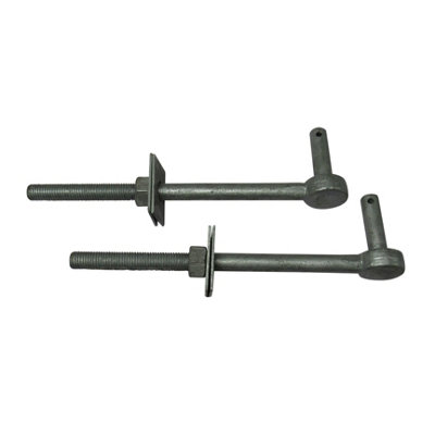Galvanised Field Gate Hook to Bolts X2 13" (Pair Heavy Duty Fieldgate Hinge Hanger)