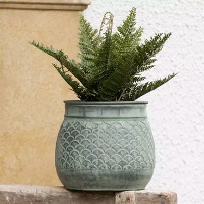 Galvanised Flower Pot Round (Small)
