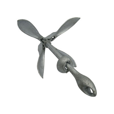 Galvanised Folding Grapnel Anchor 3.2KG (Four 4 Prong HDG River Boat Secure)