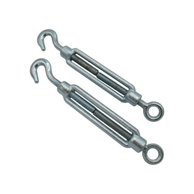 Galvanised Forged Straining Screw Hook Eye M32 X2 (Caravan Turnbuckle Open Body)