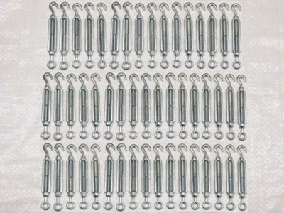 Galvanised Forged Straining Screw Hook Eye M5 X50 (Caravan Turnbuckle Open Body)
