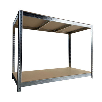 Galvanised Garage Starter Kit 2 x Shelving Bays 1500h x 700w x 300d mm 1 x Workbench 900h x 1200w x 600d mm 175kg per Shelf - 5