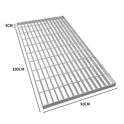 Galvanised Grating Floor Forge Walkway Mesh Panel Grid Drainage 100cm x ...