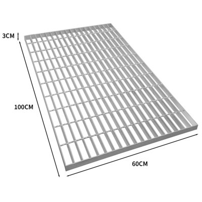 Galvanised Grating Floor Forge Walkway Mesh Panel Grid Drainage 100cm x 60cm x 3cm