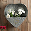 Galvanised Heart Shaped Wall Mounted Indoor Outdoor Garden Planter Pot