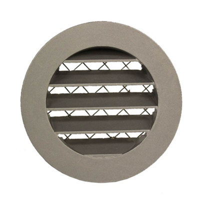 Galvanised Metal Circular 100mm / 4 inch Weather Louvre Air Vent Grille with Insect Screen by i-sells