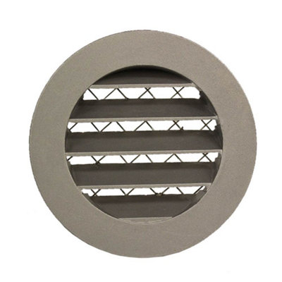 Galvanised Metal Circular 125mm / 5 inch Weather Louvre Air Vent Grille with Insect Screen by i-sells