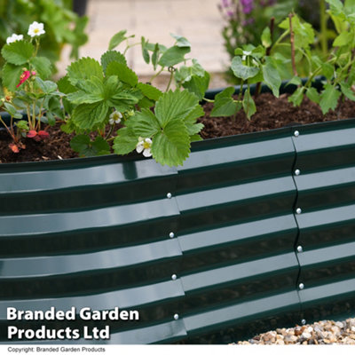 Galvanised Metal Raised Vegetable Flower Planter Trough Grow Bed Box Outdoor Herb Garden in Hunter Green (x1)