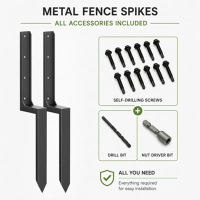 Galvanised Post Repair Stake Anchor Post Support Brackets - Pack of 6
