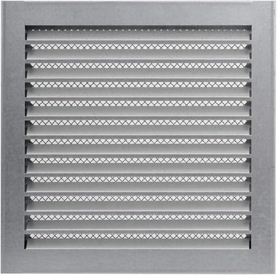Galvanised Steel Air Vent Grille 300mm x 300mm with Frame and Metal Fly ...