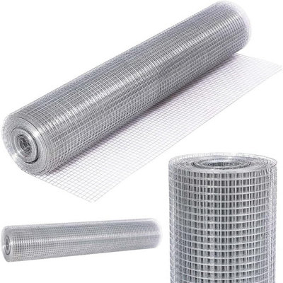 Galvanised Steel Welded Wire Mesh Roll 30m x 1100mm, 1" Square, Heavy Duty Fence for Chicken Coop, Garden, Rabbit & Pet Enclosures