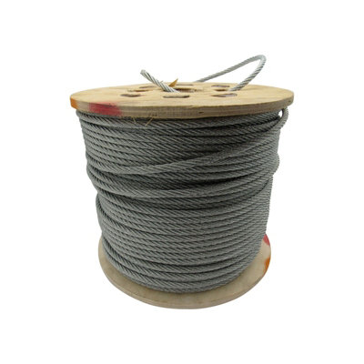 Galvanised Steel Wire Rope Cable 6MM 6x7 (100M Reel 6 x 7 Rigging Marine)