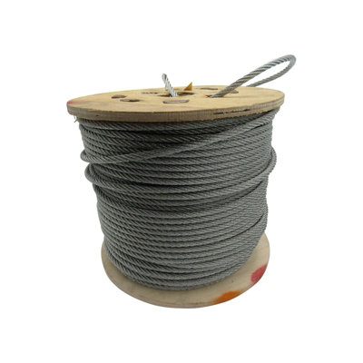 Galvanised Steel Wire Rope Cable 6MM 6x7 (100M Reel 6 x 7 Rigging Marine)