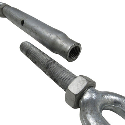 Galvanised Straining Rigging Screw Eye & Eye 1 1/4" (32MM Turnbuckle Closed Body Wire Rope) - 9
