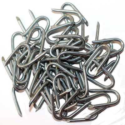 Galvanised U Nails 20mm Netting Fencing Staples for Chicken Wire / Mesh Fences 100pcs - 6