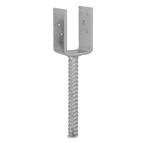 Galvanised ("U" Shape Pin) Post Fence Foot Anchors Thick:4mm Internal size: 101 mm-4.0"