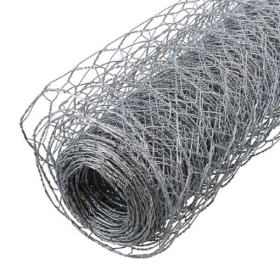 Galvanised Wire Chicken Mesh Fencing Cages Fence 10m x 0.9m 25mm Hex 2pk