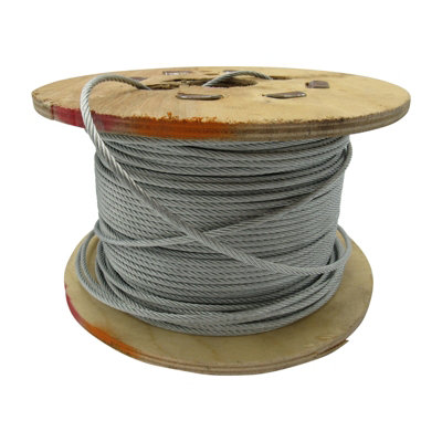 Galvanised Wire Rope Cable 5MM 7x7 (Marine Rigging Metal 50M Reel)