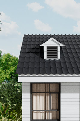 Galvanised Zinc Roofing Tiles on Eaves, Shed Roofing Felt Shingle 2.3 m² 5Pcs