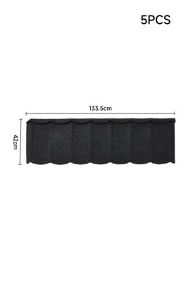 Galvanised Zinc Roofing Tiles on Eaves, Shed Roofing Felt Shingle 2.3 m² 5Pcs