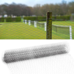 Galvanized Hexagonal Wire Mesh Roll Fencing Aviary Net 0.6 x 25 m