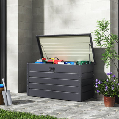 Galvanized Steel Waterproof Lockable Outdoor Garden Deck Storage Box Patio Utility Box Tool Storage Cabinet with