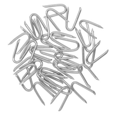 Galvanized U Nails Rust Resistant Fence Staples for Chicken Wire Mesh Fences Wooven fencing Netting 40mm (50 Pack)