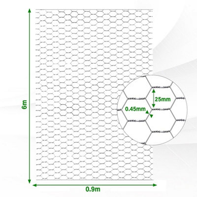 Galvanized Wire Mesh Fencing Aviary Net 0.9 x 6M