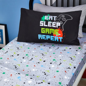 Game Glow Kids Gamer Themed 28cm Fitted Bed Sheet