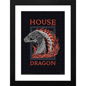 Game of Thrones House of The Dragon Red Dragon  30 x 40cm Framed Collector Print
