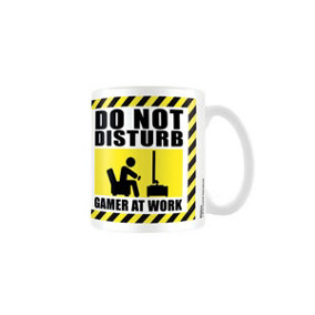 Gamer At Work Do Not Disturb Mug White/Yellow/Black (One Size)