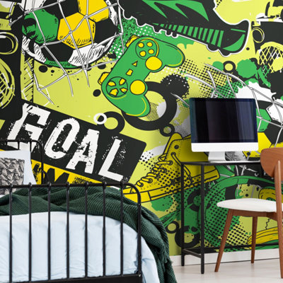 Games Splash Matt Smooth Paste the Wall Mural 350cm wide x 280cm high