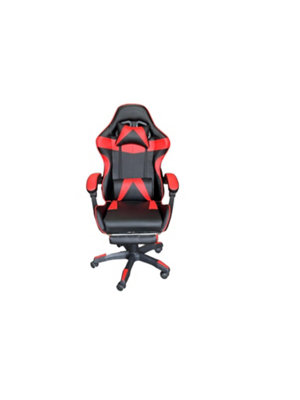 Gaming Chair Black and Red with Foot Rest