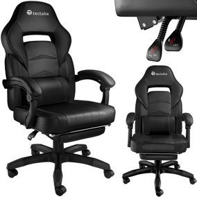 Gaming chair Comodo With footrest - black/black
