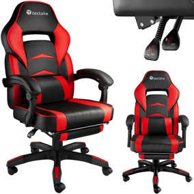 Gaming chair Comodo With footrest - black/red