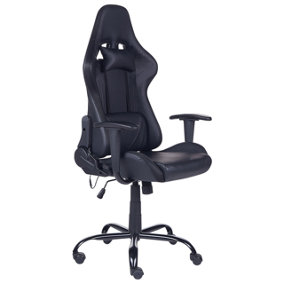 Gaming Chair Faux Leather Black GLEAM