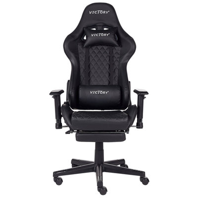 Gaming Chair Faux Leather Black VICTORY