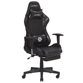 Gaming Chair Faux Leather Dark Grey VICTORY