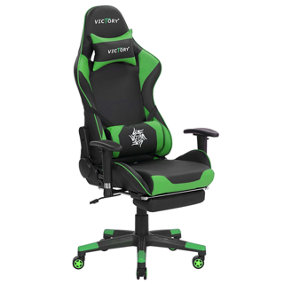 Gaming Chair Faux Leather Green VICTORY