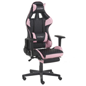 Gaming Chair Faux Leather Pink VICTORY
