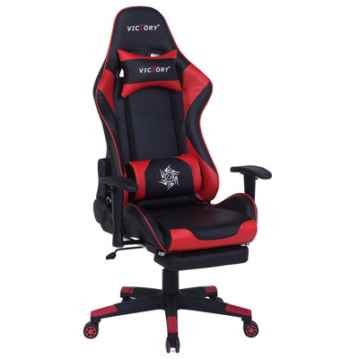 Gaming Chair Faux Leather Red VICTORY