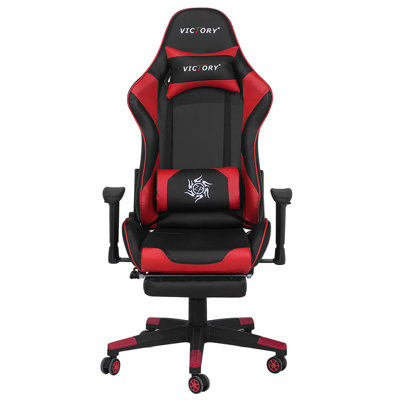 Gaming Chair Faux Leather Red VICTORY