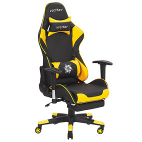 Gaming Chair Faux Leather Yellow VICTORY