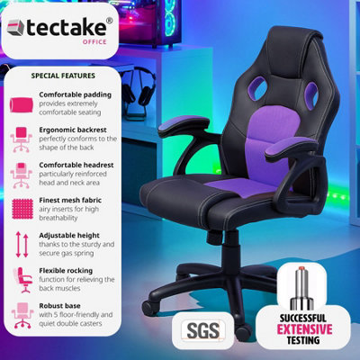 Gaming Chair Mike - Ergonomic Shape, Thick Padding, Stepless Height ...